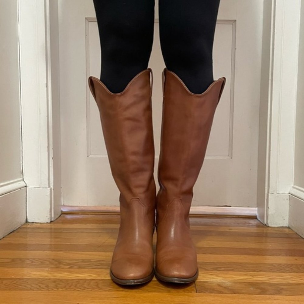 Frye Carson Pull On Brown Leather Southern/Western Cowgirl Festival Party Boots - Picture 5 of 16